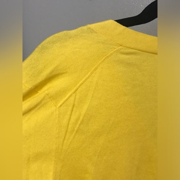 EUC Ralph Lauren butter yellow v neck button cardigan blue pony sz S - Picture 4 of 7